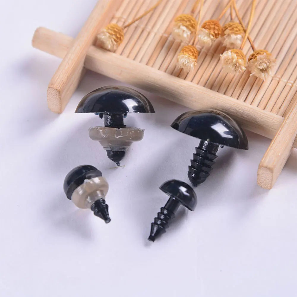 100pcs 5/8/10/12/14mm Black Plastic Safety Eyes For Toys Amigurumi DIY