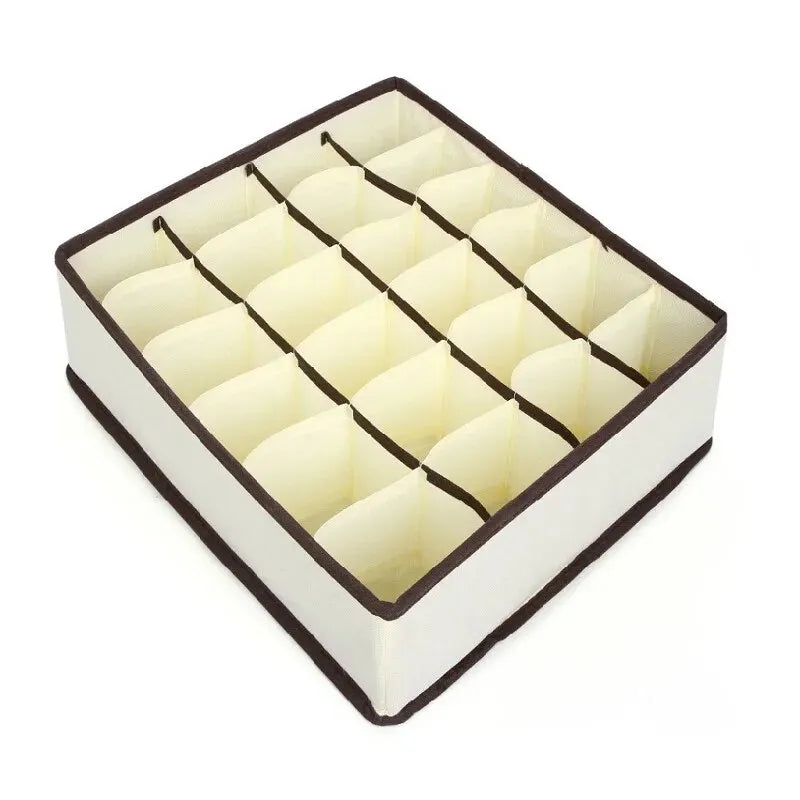 6/7/8/24 Grid Storage Box Beige Underwear Storage Box Four Piece Sock