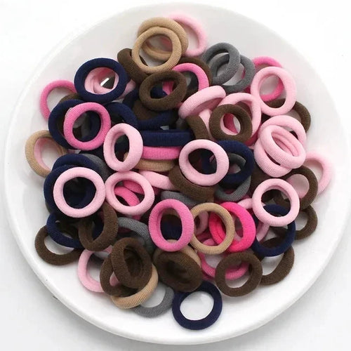 200PCS Women Girls Colorful Nylon Elastic Hair Bands Ponytail Hold
