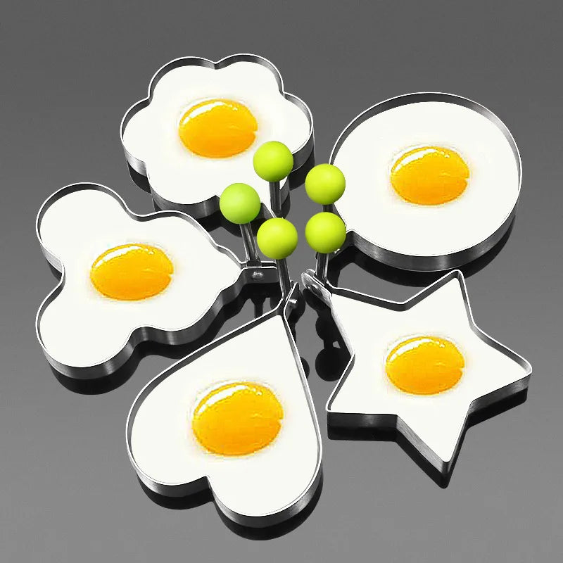 1/5PCS  Heart Fried Egg Mold Stainless Steel Egg Mould Maker Breakfast