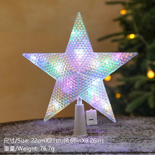 15cm Christmas Decoration Glowing Tree Topper Glitter Shining Star