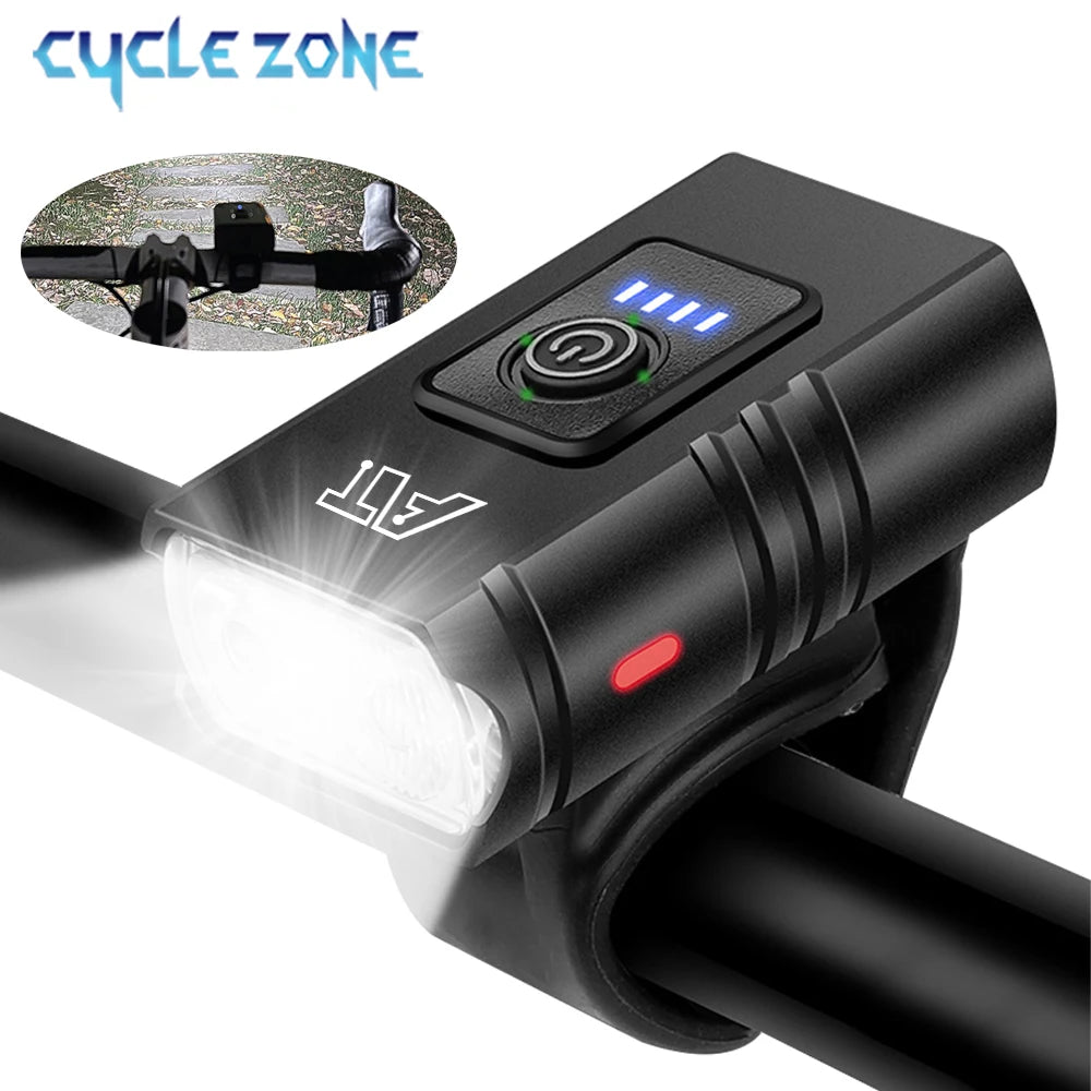 LED Bicycle Front Light Type-C Rechargeable Bicycle Headlight MTB Road