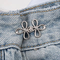 2PCS Lucky Four-Leaf Clover Alloy Waist Clips - No-Sew Adjustable