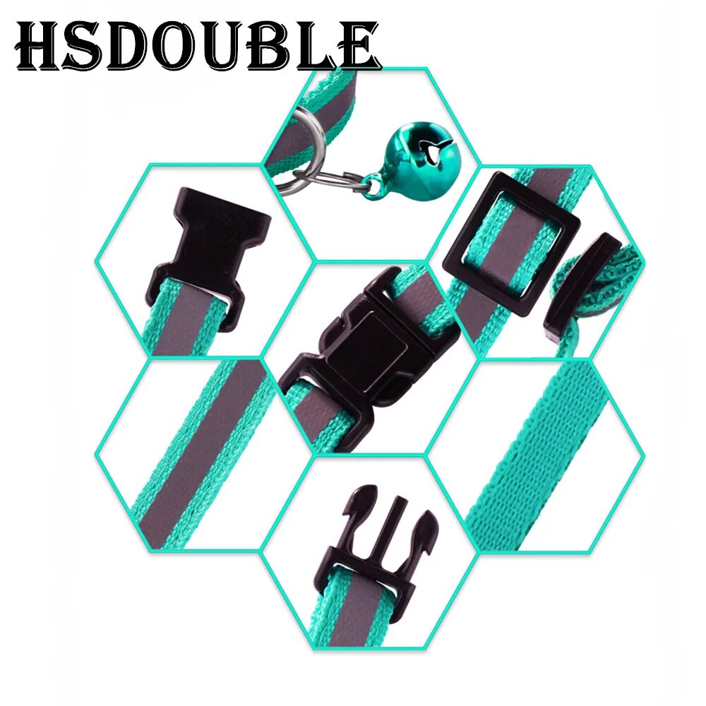 2Pcs/Pack 12 Colors Reflective Adjustable Cats And Small Dogs Collars