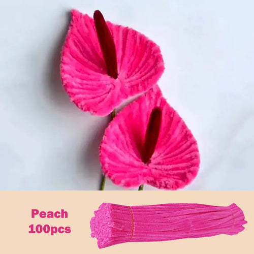 100pcs Colorful Chenille Stems Pipe Cleaners Plush Tinsel Stem Wired