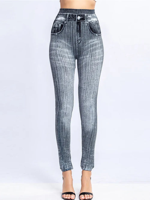 CUHAKCI Sexy Gym Leggins High Waist Elastic Butterfly Pritned Pencil