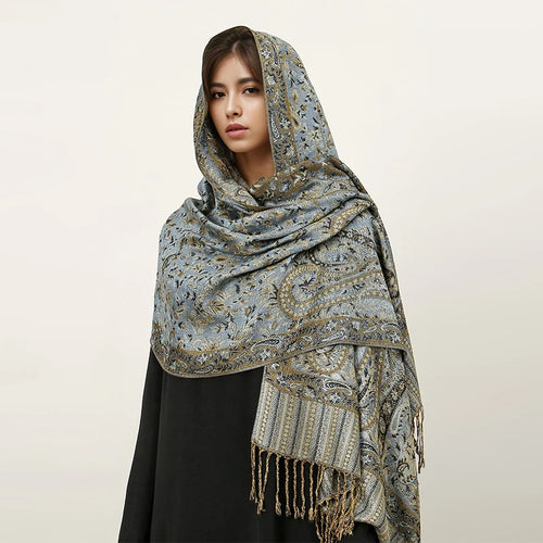 Bohemia Pashmina Hijab Scarf Long Muslim Cashmere Shawl Female Foulard