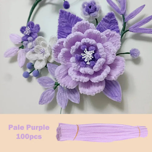 100pcs Colorful Chenille Stems Pipe Cleaners Plush Tinsel Stem Wired