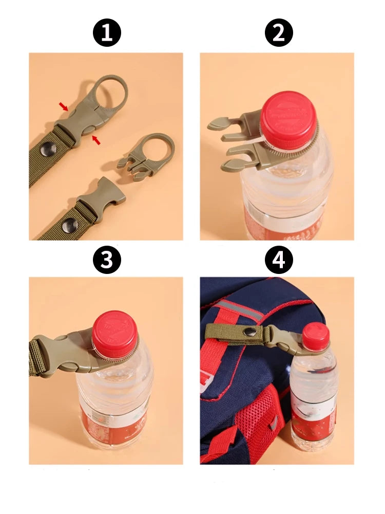 Outdoor Water Bottle Buckle Webbing Tactical Hanging Buckle Portable