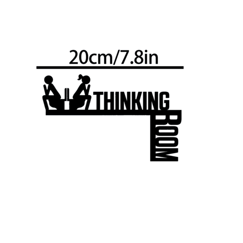 1pc Modern Metal Toilet Door Sign - Stylish Thinking Room Wall