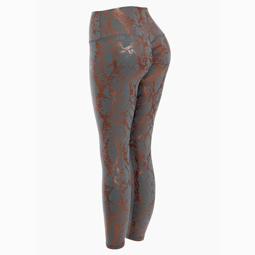 Snake Printed Yoga Pants Gilded Stretch Buttocks Sexy Casual Skinny