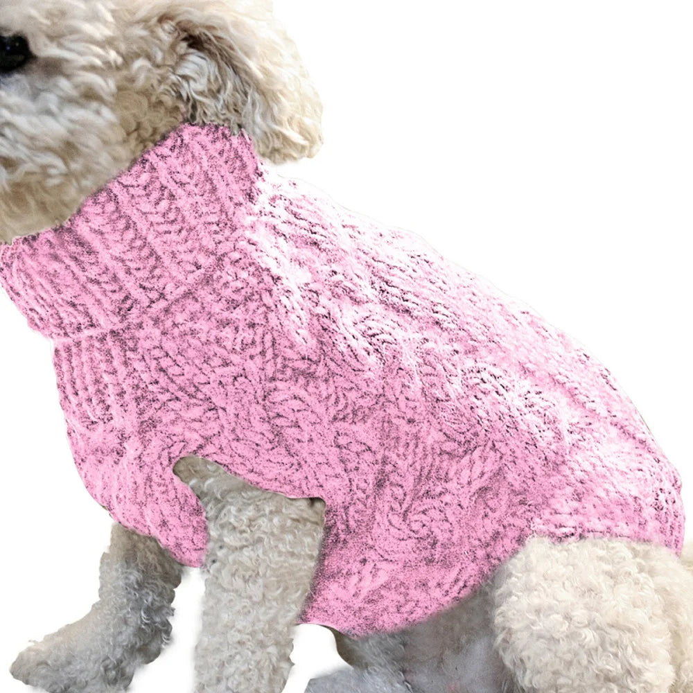 New Pet Small Pet Dog Clothes Sweater Fashion Autumn Winter Solid