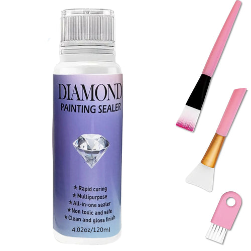 60ML/120ML/200ML Diamond Painting Sealer with 3 Pcs Brushes Diamond