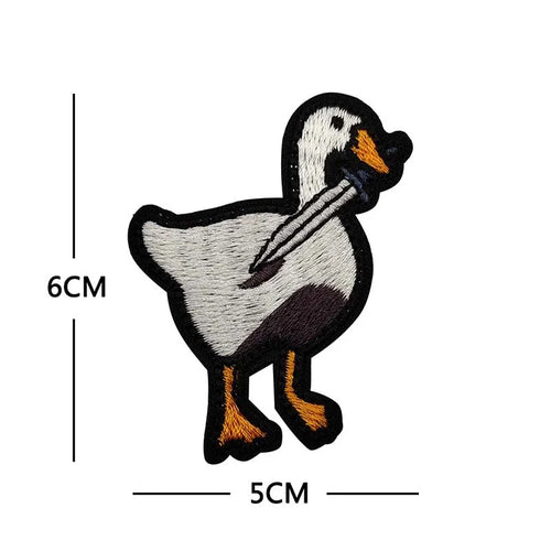 Animal With Knife Fabric Applique Embroidery Hook and Loop Patch,Peace