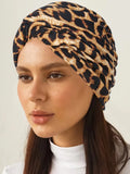 2024 New Leopard Print Women Hijabs Turban Hats Head Wraps Soft