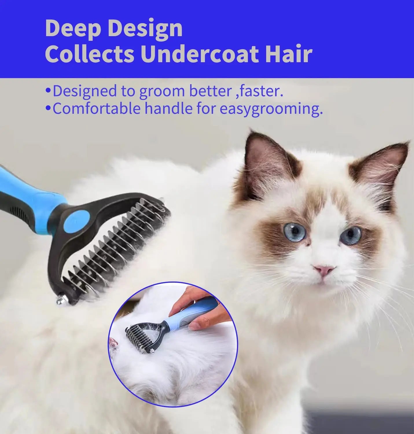 Professional Pet Deshedding Brush Dog Hair Remover Pet Fur Knot Cutter