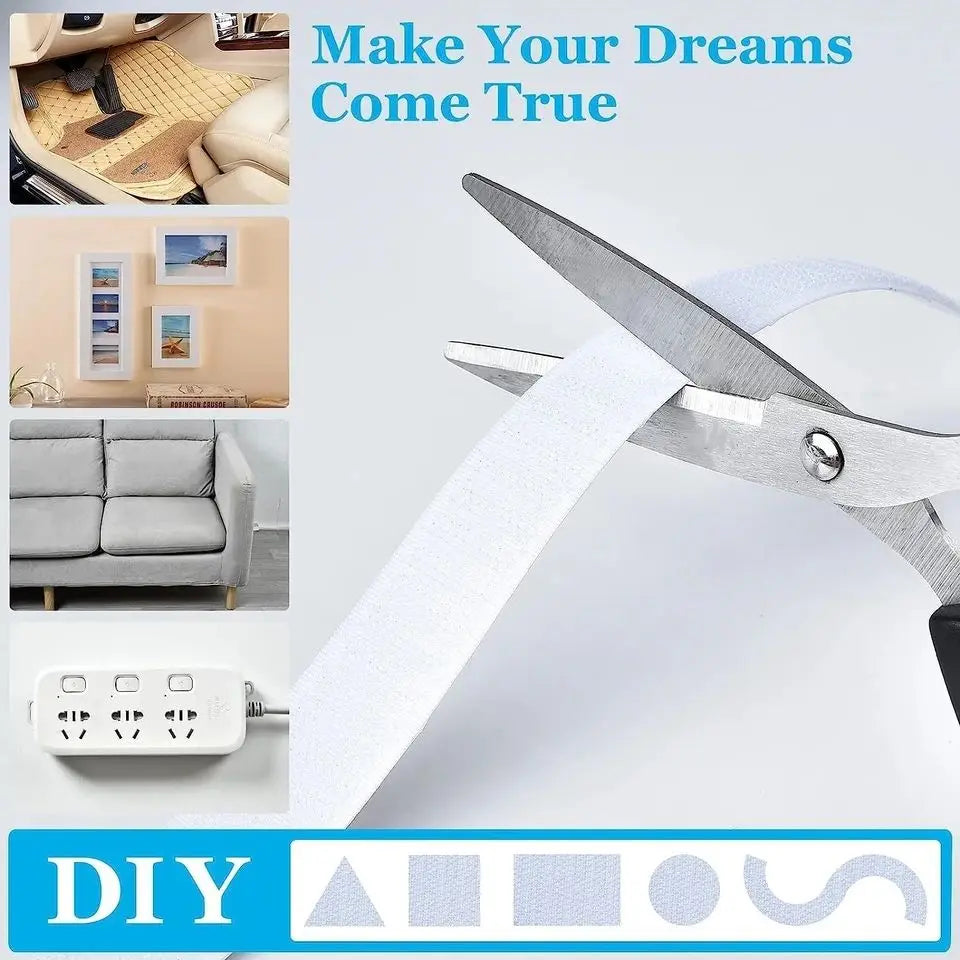 1/2/5M Strong Self Adhesive Fastener Hook and Loop Strips with Glue