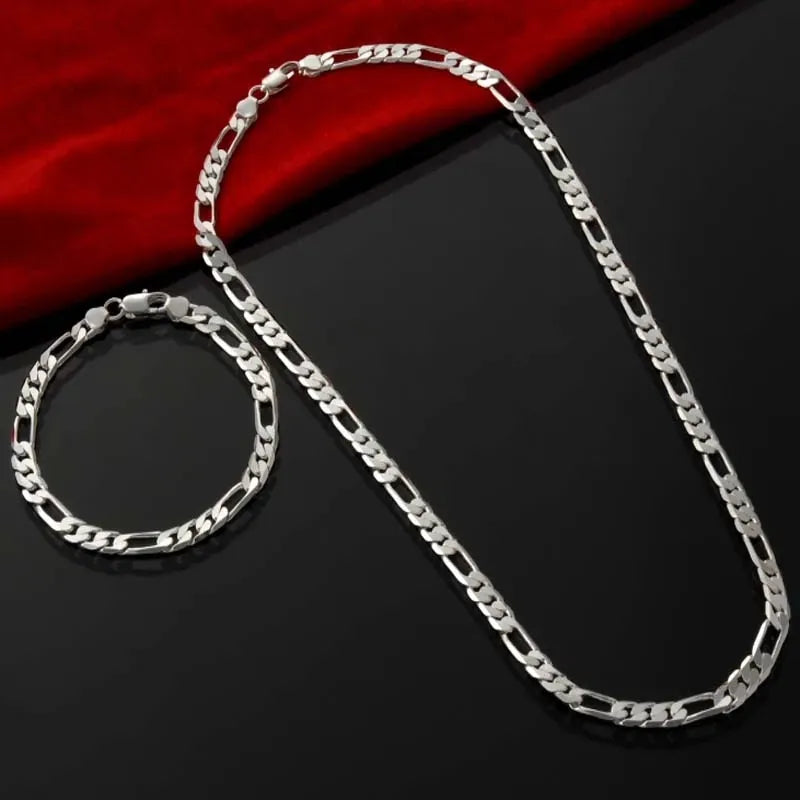 Noble New Arrive Silver Color 4MM Chain for Men Women Bracelet