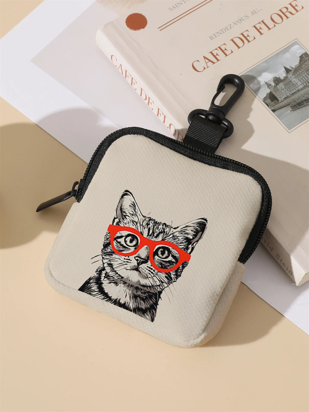 Large capacity coin wallets with cat patterns, digital printed coin