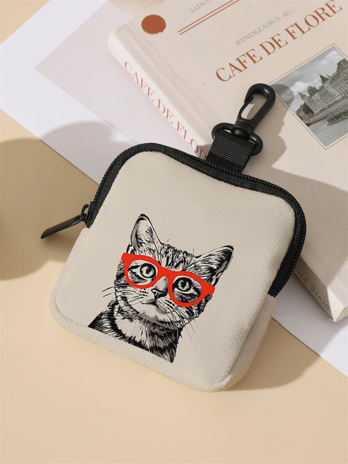 Large capacity coin wallets with cat patterns, digital printed coin