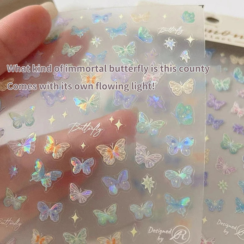 1/5sheets Colorful Butterfly Fairy Stickers Fashion Butterfly Wing