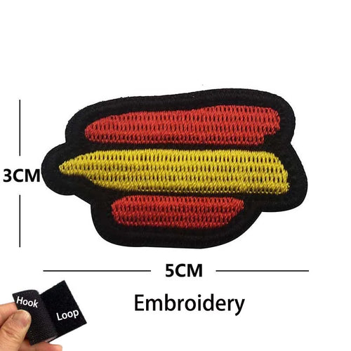 Infrared Reflective Patch Spanish Flag,Burgundy Cross Emblem Applique