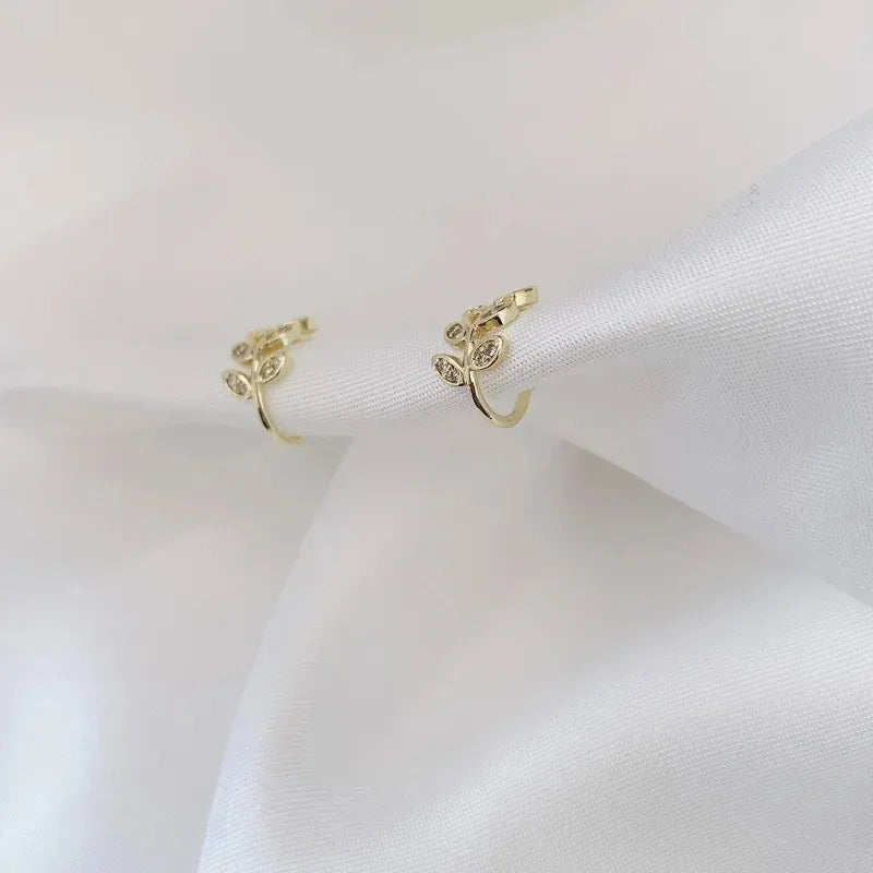 1Pc Hot Sale Cute Metal Leaf Earcuff Clips On Earring for Women Girls,