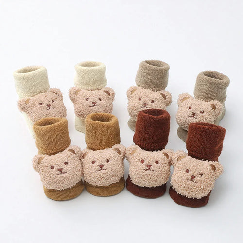 Baby Socks Cotton Thick Warm Cozy Cute Cartoon Bear Infant Girls Boys