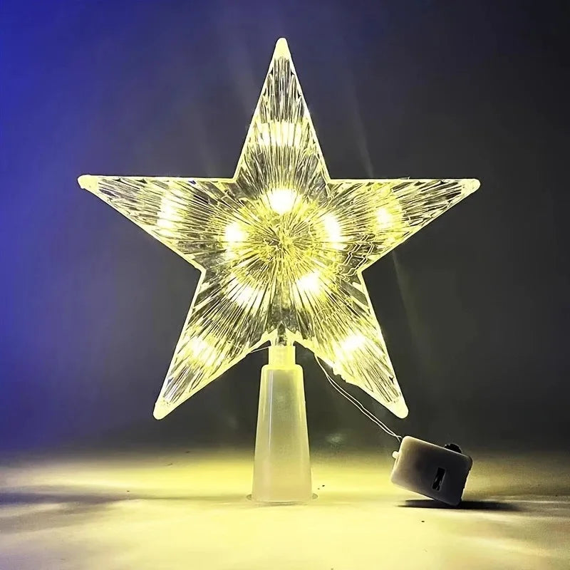 15cm Christmas Decoration Glowing Tree Topper Glitter Shining Star
