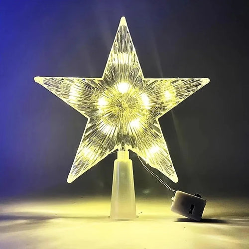 15cm Christmas Decoration Glowing Tree Topper Glitter Shining Star