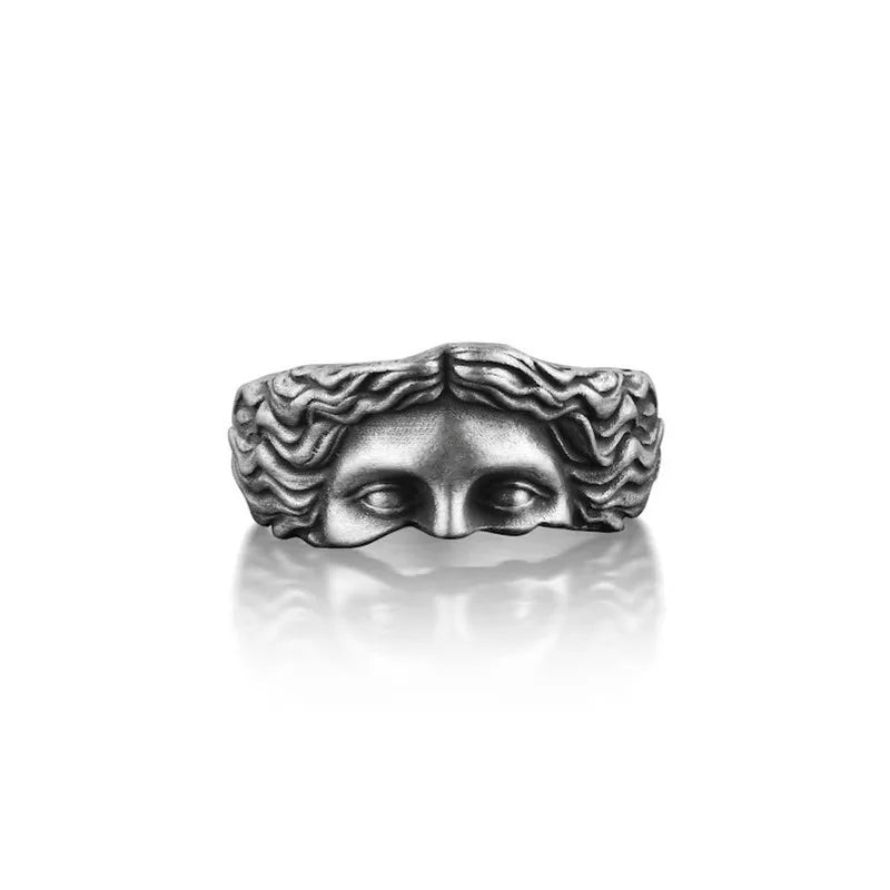Rings For Men Creative Venus Mask Ring, Retro Thai Silver Relief With