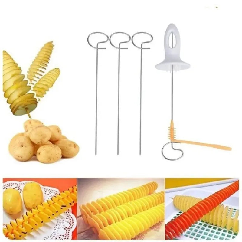 DIY Spiral Potato Cutter Vegetable Cucumber Spiralizer Kitchen  BBQ