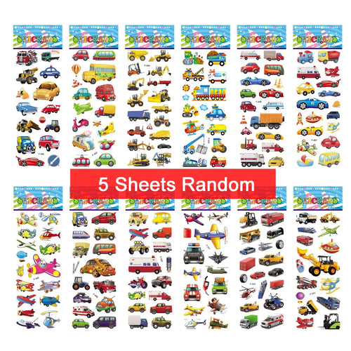 5 Sheets Kids Stickers Puffy Stickers for Children Birthday Christmas