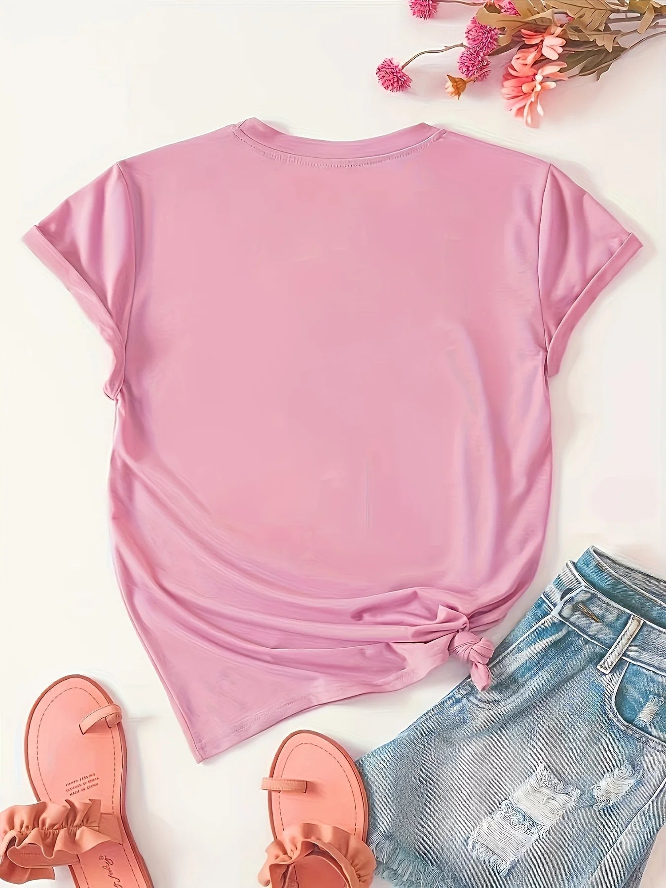 Stylish Women's Short Sleeve Casual  Round Neck Summer Sporty Style