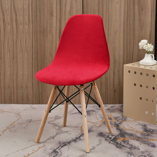 Fleece-lined and thickened solid-colored accent chair covers made of