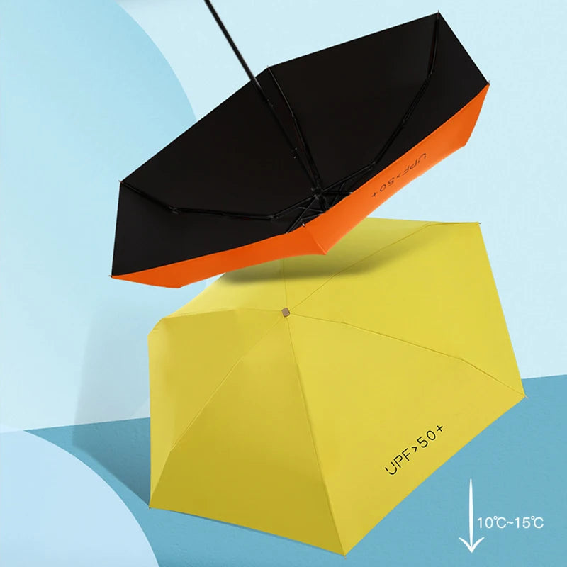 Mini Sunumbrella pocket Umbrella Vinyl folding UV protection sunshade