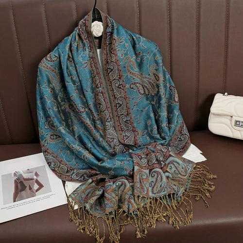 Bohemia Pashmina Hijab Scarf Long Muslim Cashmere Shawl Female Foulard
