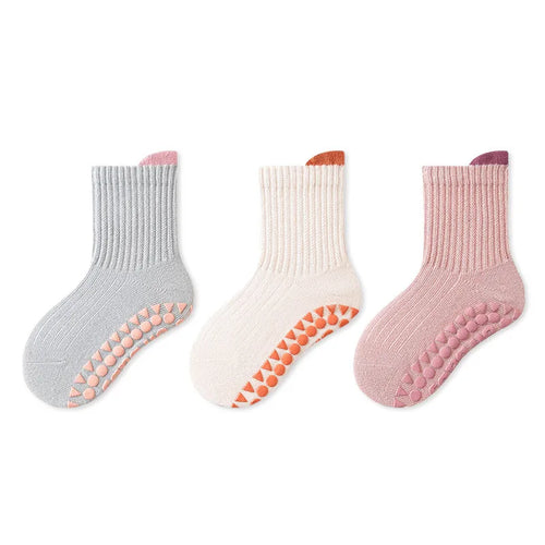 3Pairs/Lot Cotton Baby Anti-slip Socks For Boys Girls Low Cut Floor