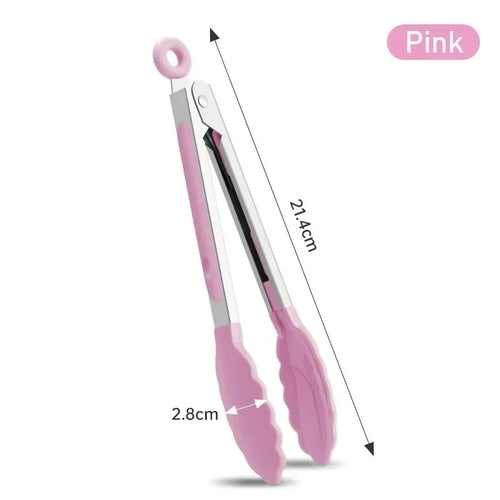 7 Inch Food Tongs Creative Non-slip BBQ Grilling Tongs Salad Bread