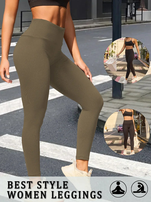 Women's Super Soft Leggings High Waisted Tummy Control No See Through