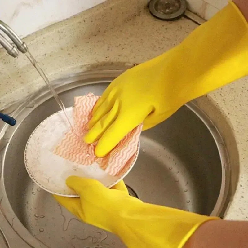 Latex Dishwashing Gloves Women's Waterproof Household Kitchen Washing