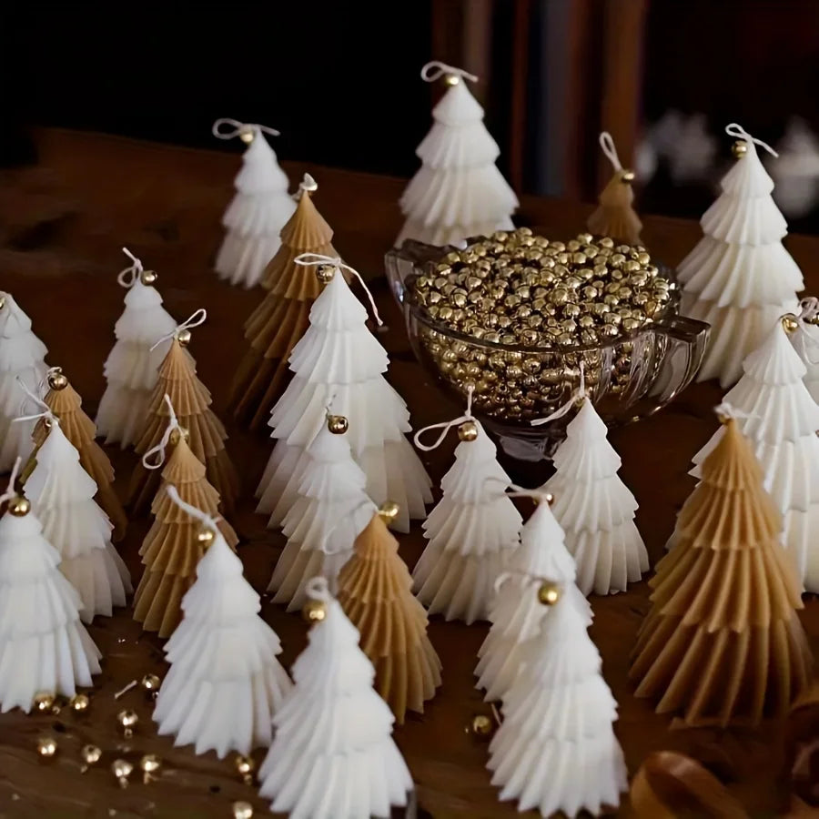 Christmas Tree Candle Silicone Mold DIY Gypsum Cement Christmas Tree