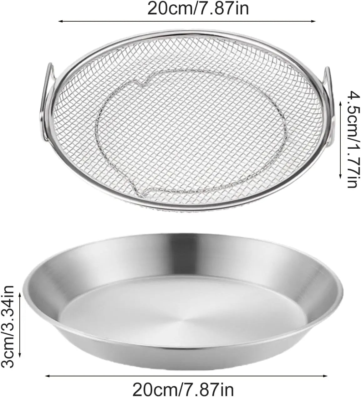 Kitchen Oil Filter Tray Stainless Steel Air Fryer Mesh Pan Draining