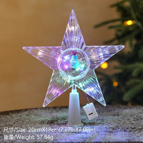 15cm Christmas Decoration Glowing Tree Topper Glitter Shining Star