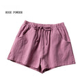 Casual Linen Shorts Women Gym Workout Shorts Cotton Short Pants High