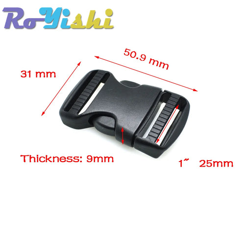 2 Pcs/Pack 20~50mm Plastic Hardware Dual Adjustable Side Release