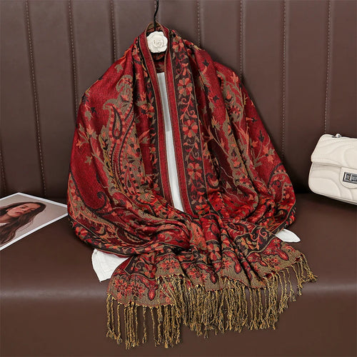 Bohemia Pashmina Hijab Scarf Long Muslim Cashmere Shawl Female Foulard