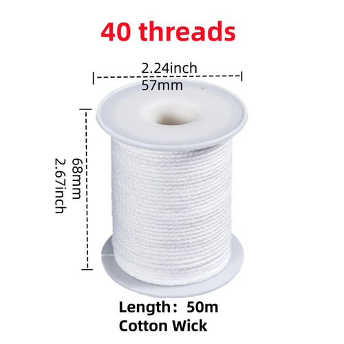 100Pcs Candle Holder 61m Cotton Candle Wick Smokeless Aromatherapy