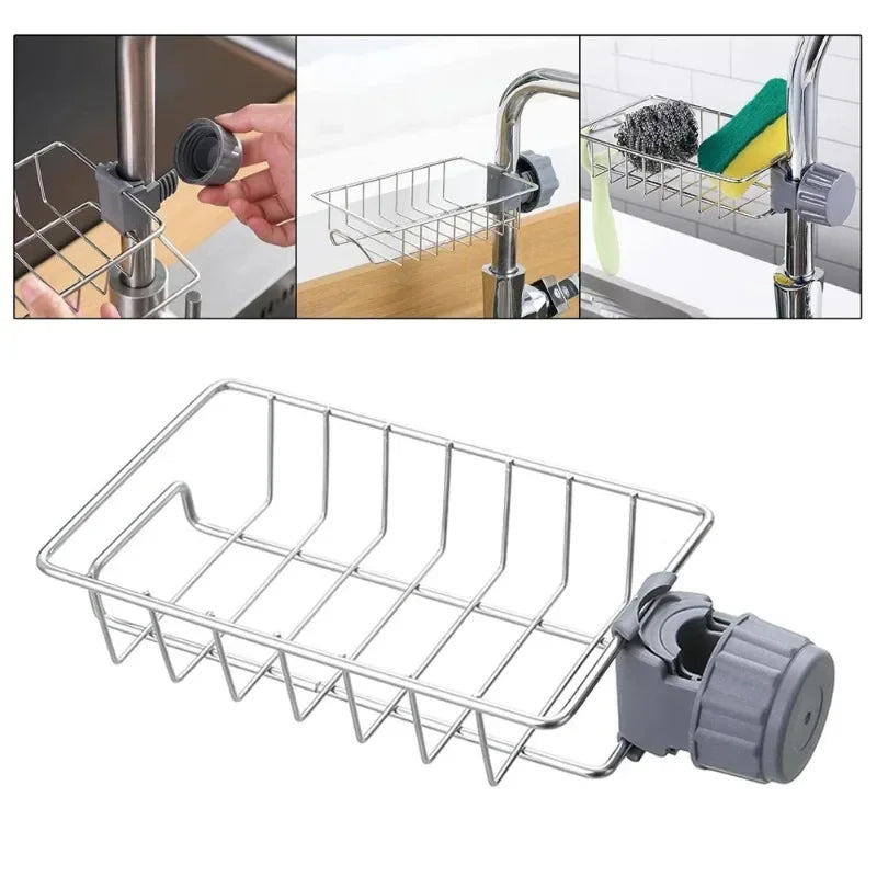 1PC Hanging Faucet Rack Adjustable Height Flexible and Rotatable