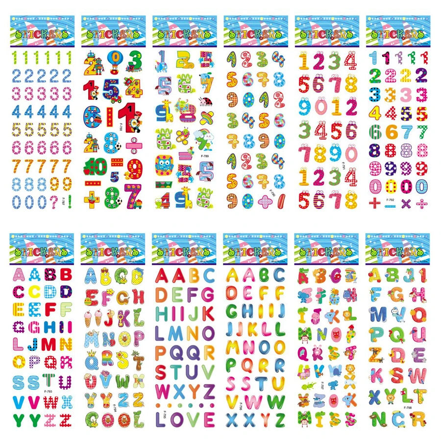 5 Sheets Kids Stickers Puffy Stickers for Children Birthday Christmas
